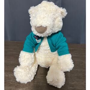 Bunnies By The Bay‎ Cream Teddy with Knit Teal Sweater Plush